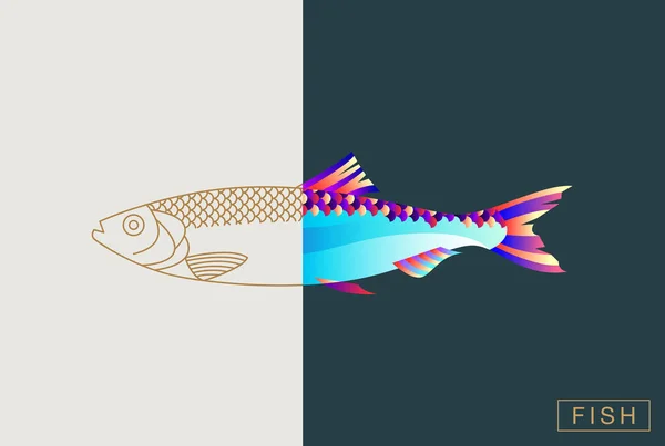 Ilustración abstracta de peces — Vector de stock