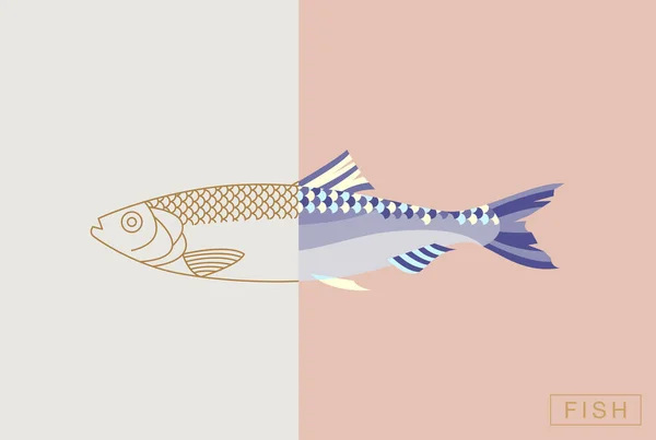Ilustración abstracta de peces — Archivo Imágenes Vectoriales