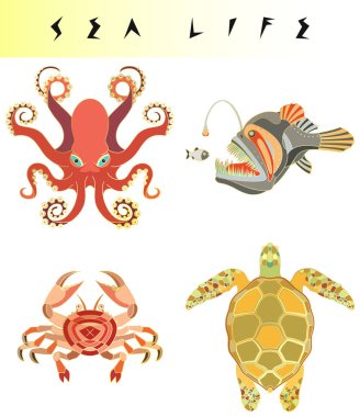 Soyut balık çizimi