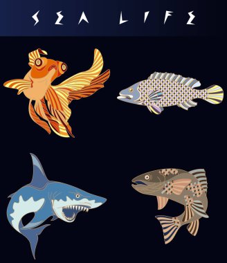 Soyut balık çizimi