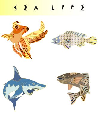 Soyut balık çizimi