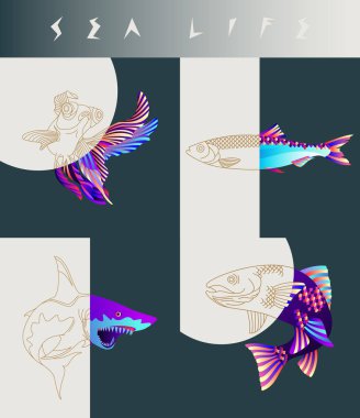 Soyut balık çizimi