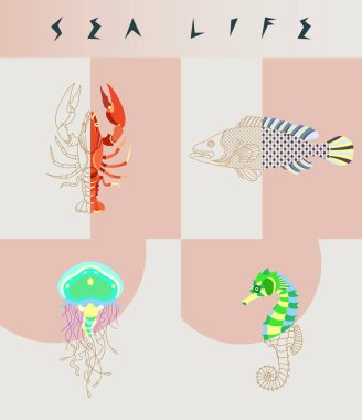 Soyut balık çizimi