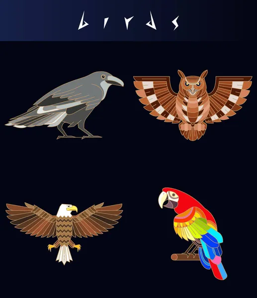 Illustration abstraite des oiseaux — Image vectorielle