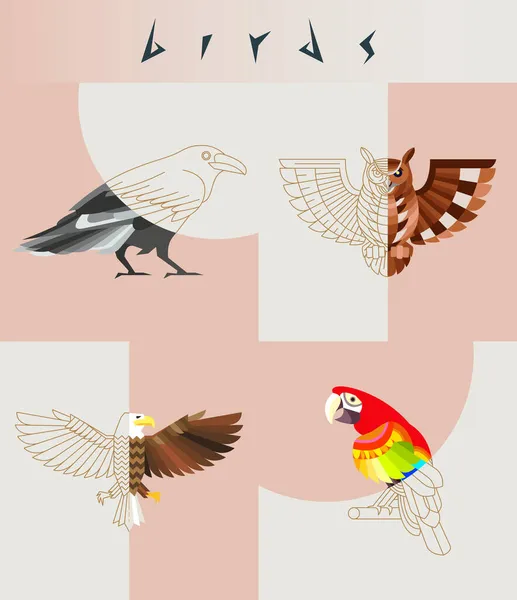 Ilustracja ptak streszczenie — Wektor stockowy