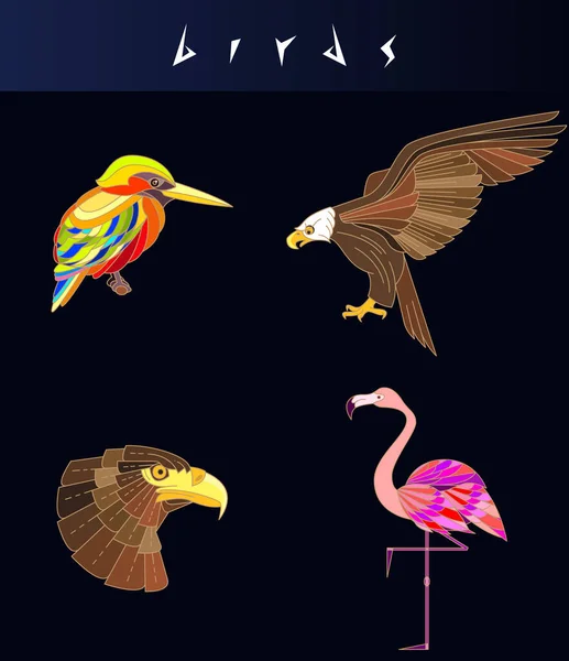 Ilustración abstracta de aves — Vector de stock