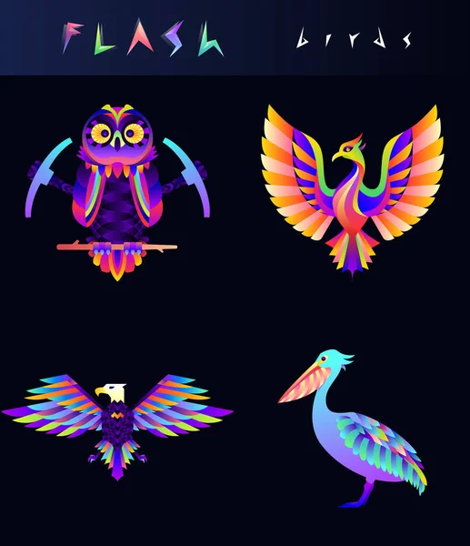 Illustration abstraite des oiseaux — Image vectorielle