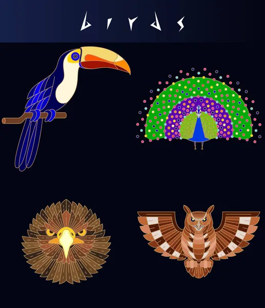 Abstracte vogel illustratie — Stockvector