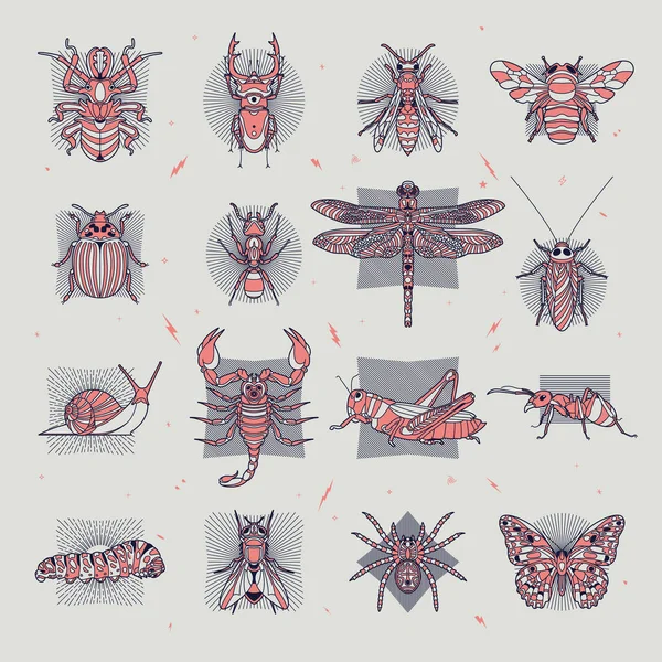 Ilustración abstracta de insectos — Archivo Imágenes Vectoriales