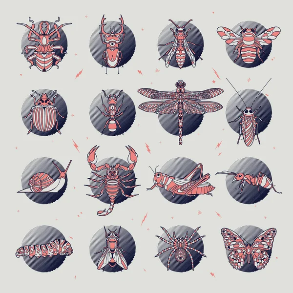 Ilustración abstracta de insectos — Archivo Imágenes Vectoriales