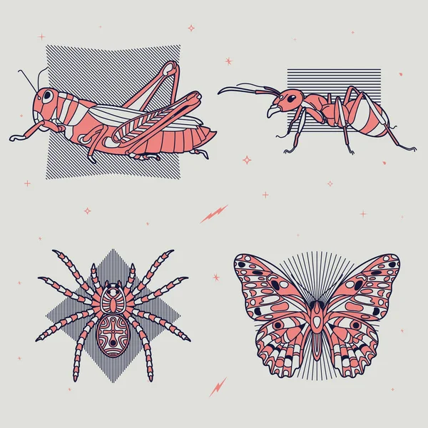 Ilustración abstracta de insectos — Archivo Imágenes Vectoriales