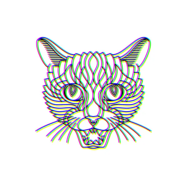 Glitch effect panter logo vector dier illustratie — Stockvector