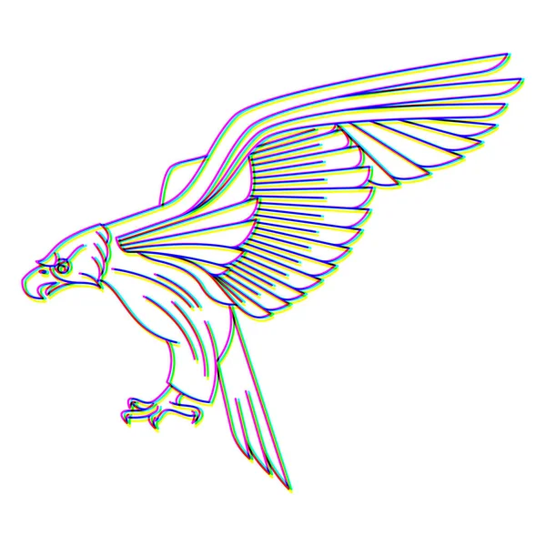 Illustration animale vectorielle de logo aigle effet scintillement — Image vectorielle