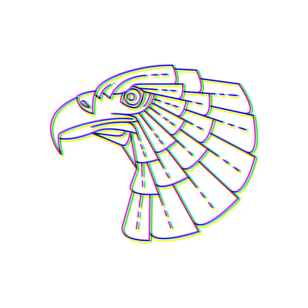 Glitch efecto águila logo vector animal ilustración — Vector de stock