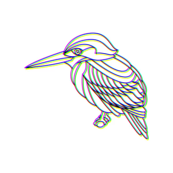 Illustration vectorielle d'oiseau de logo d'effet de paillettes — Image vectorielle