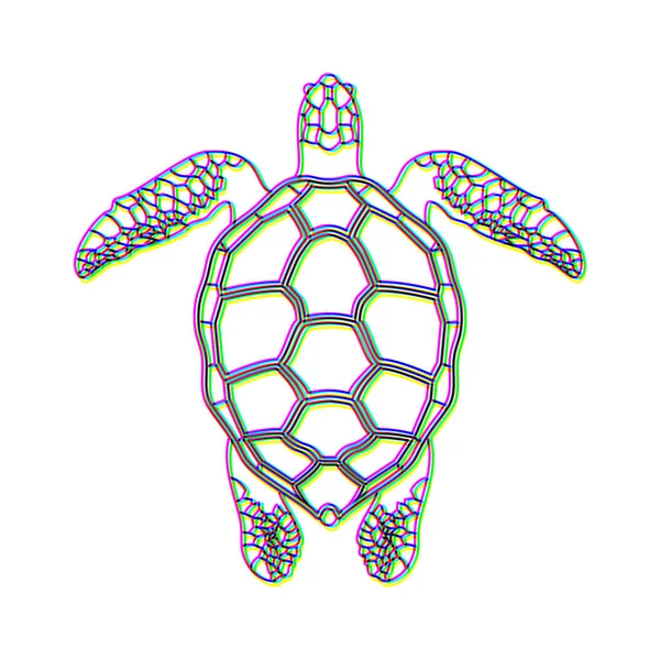 Glitch effet poisson et vie marine logo — Image vectorielle