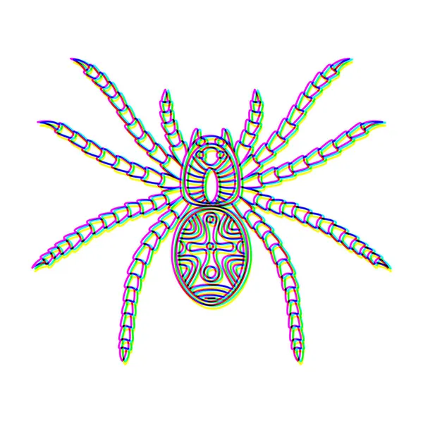 Glitch-Effekt Insekt Logo Vektor Tier Illustration — Stockvektor