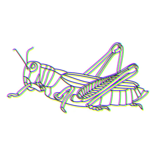 Glitch effect insect logo vector dier illustratie — Stockvector
