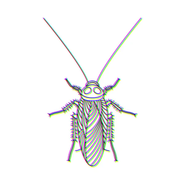 Glitch efeito inseto logotipo vetor animal ilustração — Vetor de Stock