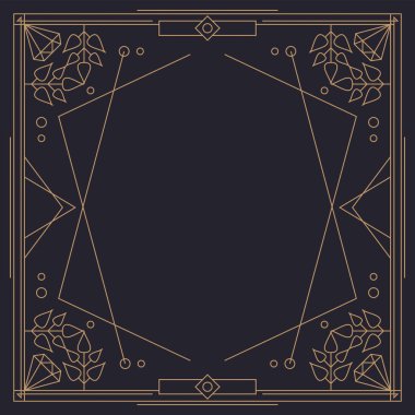 İnce çizgi çerçeve soyut geometrik doğrusal tasarım