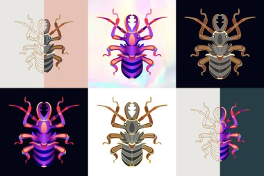 Soyut böcekler çizimi