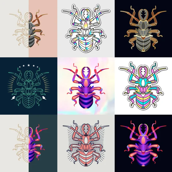 Ilustración abstracta de insectos — Vector de stock