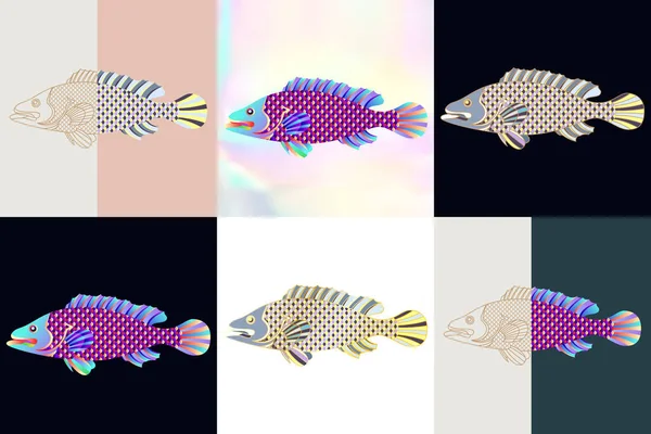 Анотація риби ілюстрація — стоковий вектор