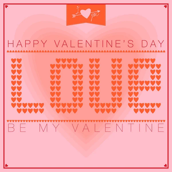 Happy Valentine den karta se srdíčky — Stockový vektor