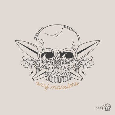 İnce çizgi kafatası etiketi