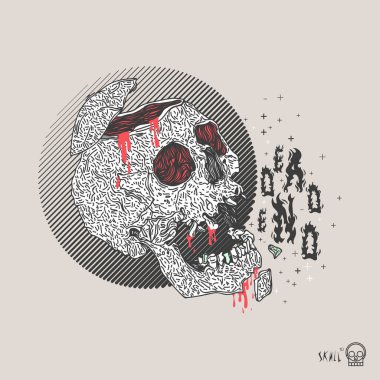 İnce çizgi kafatası etiketi