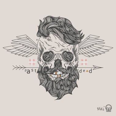 İnce çizgi kafatası etiketi