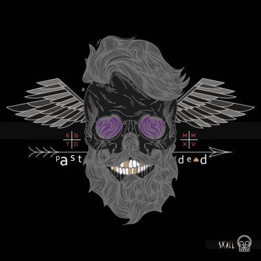 İnce çizgi kafatası etiketi