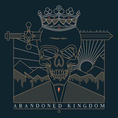 İnce çizgi kafatası etiketi