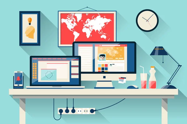 Düz ofis çalışma alanı, işyeri