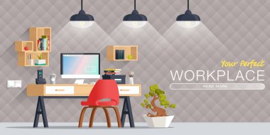 Düz işyeri tasarım pankartları