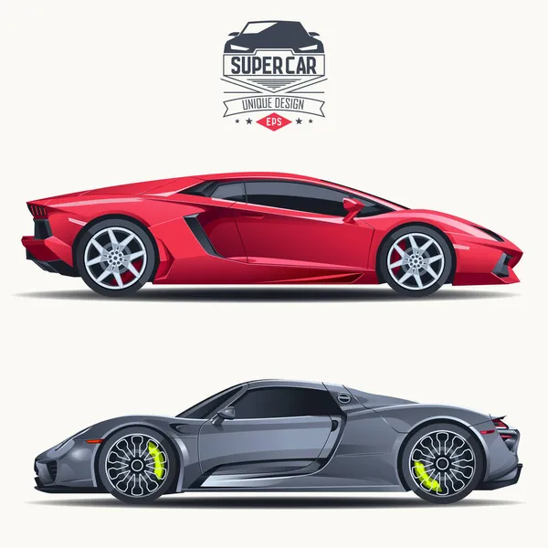 Süper araba tasarımı kavramı modern gerçekçi illüstrasyon