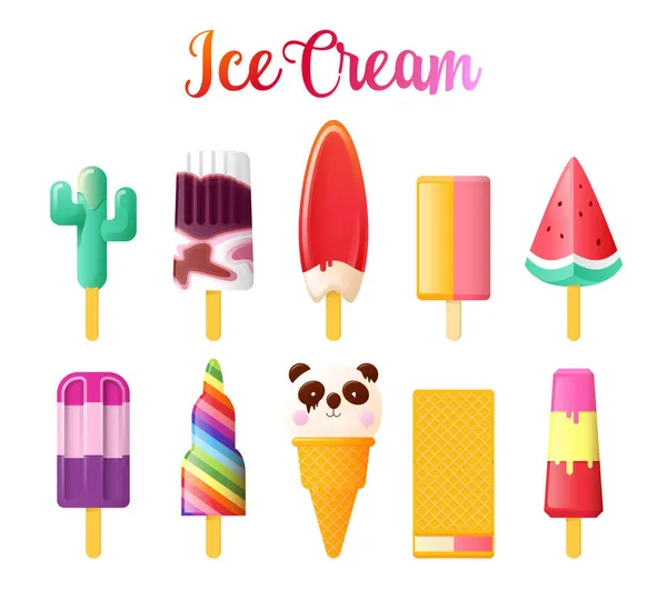 Letní ilustrace zmrzliny — Stockový vektor