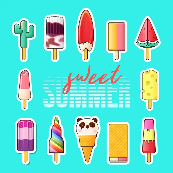 Eiscreme Sommer Illustration — Stockvektor