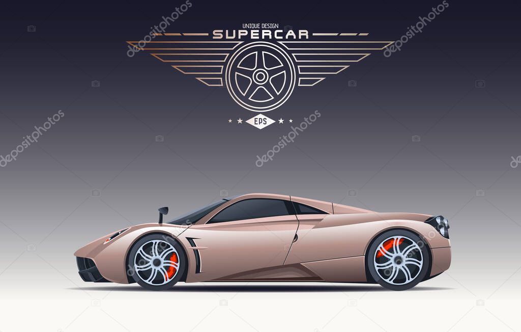 Super car design concept modern realistic illustration