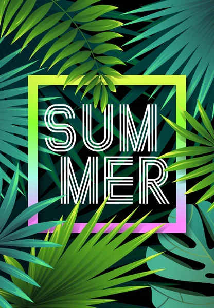 夏の熱帯背景デザイン — ストックベクタ