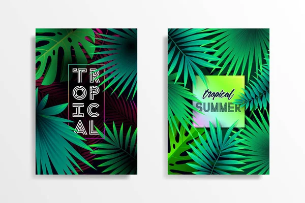 Yaz tropikal arka plan tasarım — Stok Vektör