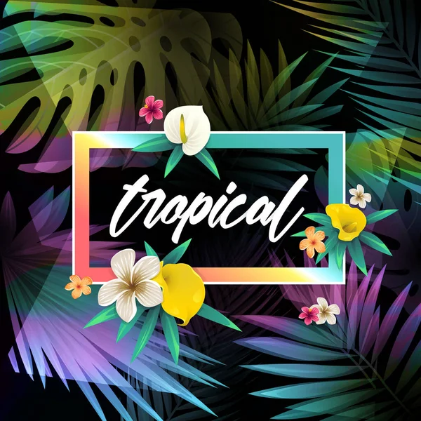 Verão design de fundo tropical — Vetor de Stock