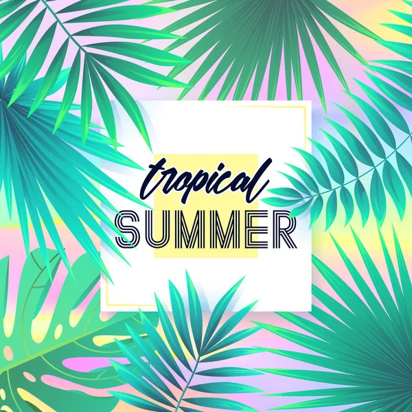Sommar tropiska bakgrundsdesign — Stock vektor
