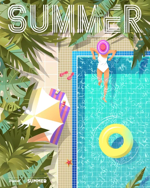 Illustration des vacances tropicales d'été. — Image vectorielle