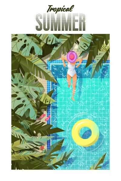 Illustration des vacances tropicales d'été. — Image vectorielle