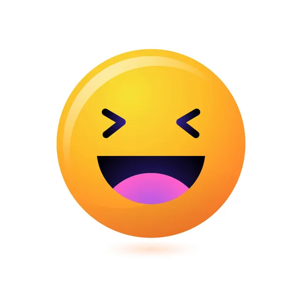 Emoji-Gesicht und Emoticon-Lächeln — Stockvektor