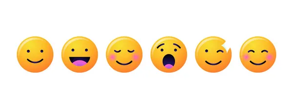 Emoji Gesichter Emoticon Lächeln — Stockvektor