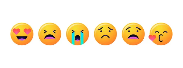 Emoji αντιμετωπίζει emoticon χαμόγελο — Διανυσματικό Αρχείο