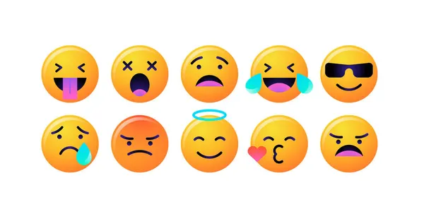 Emoji Gesichter Emoticon Lächeln — Stockvektor