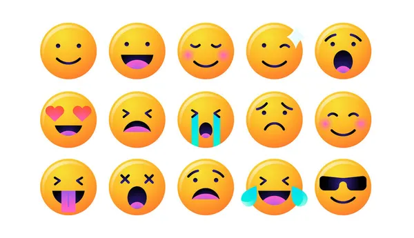 Emoji faces emoticon smile — Stock Vector